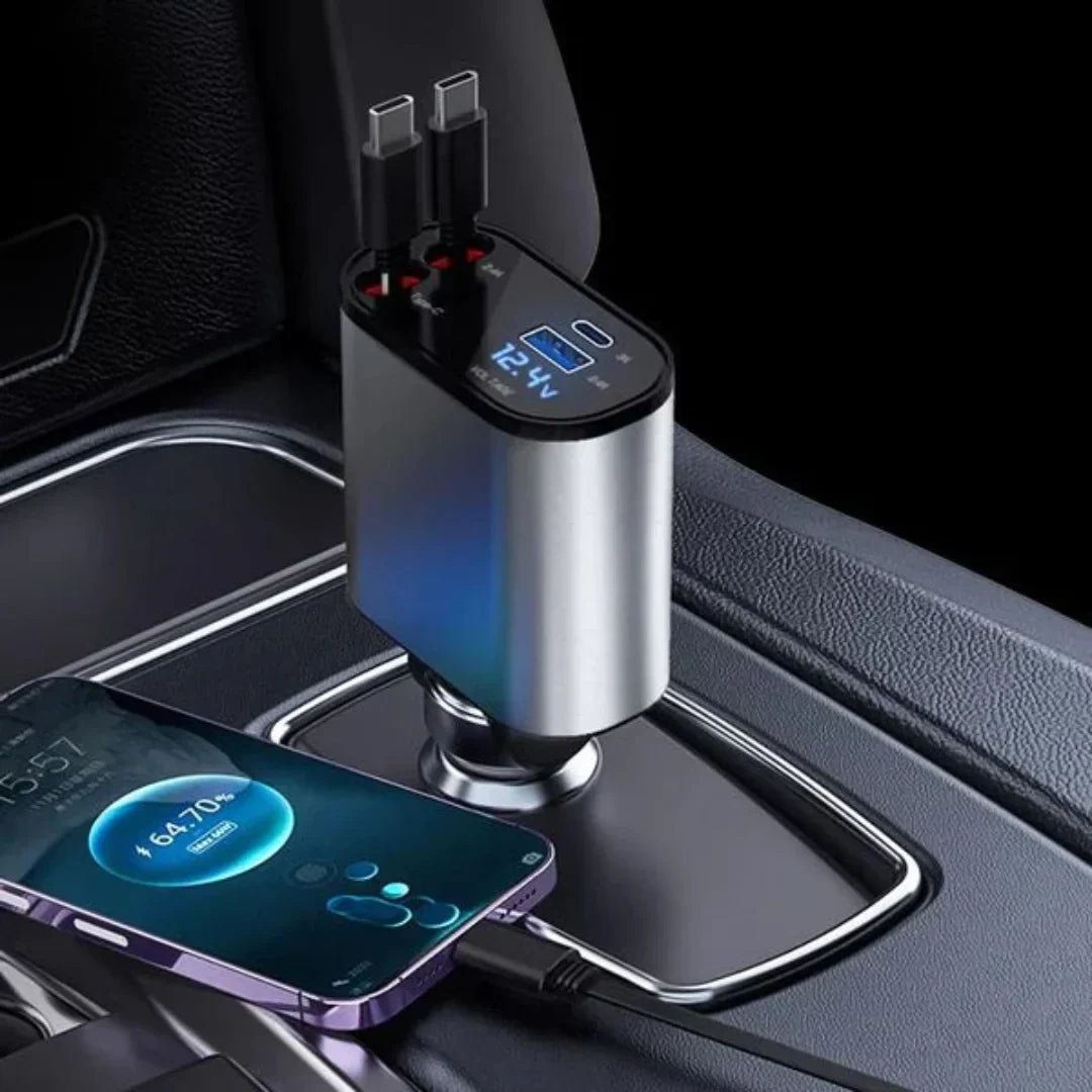 4-in-1 Retractable Fast Charging Cable – USB-C, Lightning & Micro USB Multi Charger | Soqira Bahrain - Soqira