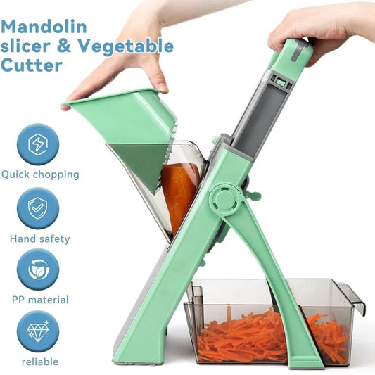 Vegetable Chopper & Food Slicer – Safe Hidden Blade Multifunction Kitchen Cutter | Soqira Bahrain - Soqira