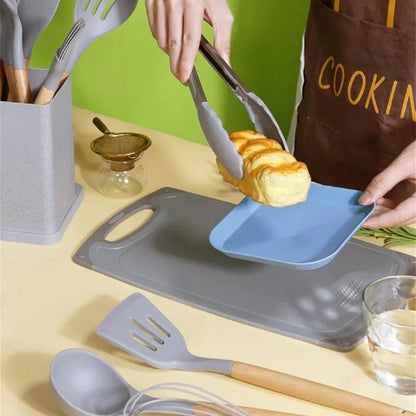 19-Piece Kitchen Utensils Set – Heat-Resistant Silicone & Stainless Steel Cooking Tools | Soqira Bahrain - Soqira