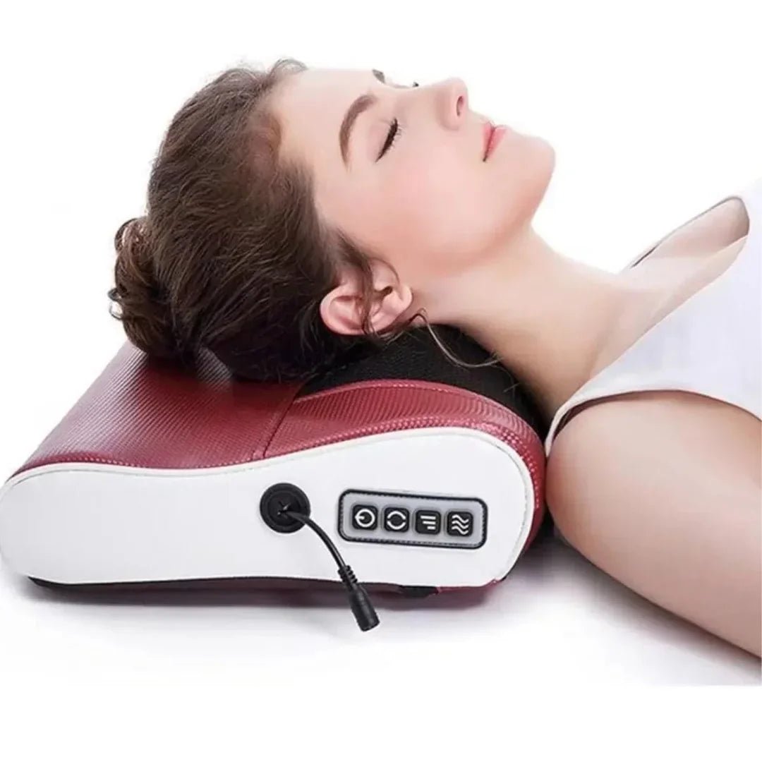 Electric Massage Pillow – Shiatsu Neck & Back Vibration Massager for Stress Relief | Soqira Bahrain - Soqira