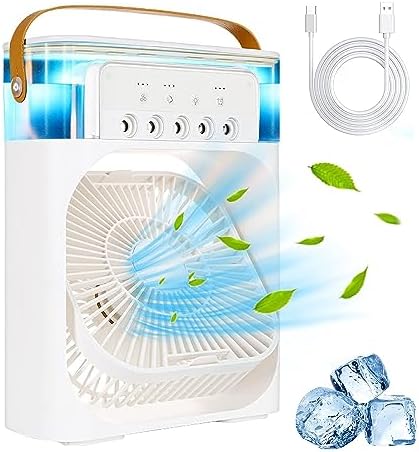 Mini Portable Air Cooler 700ml – 5-in-1 Evaporative Fan with 3 Speed Settings | Soqira Bahrain - Soqira