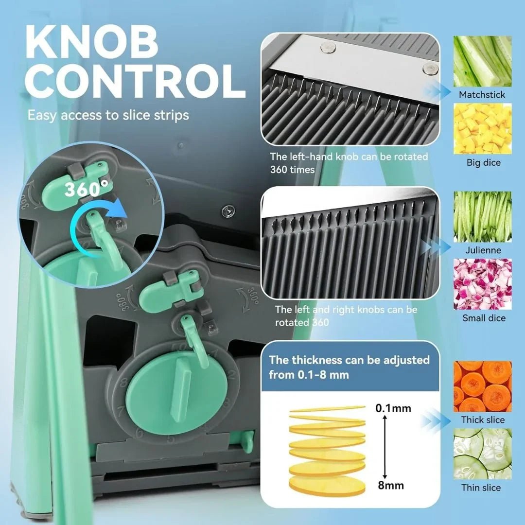 Vegetable Chopper & Food Slicer – Safe Hidden Blade Multifunction Kitchen Cutter | Soqira Bahrain - Soqira