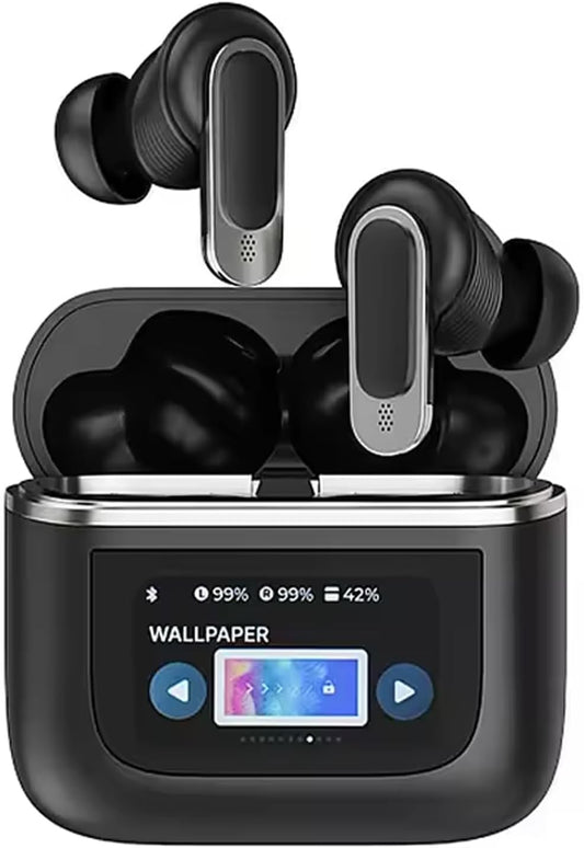 Wireless Earbuds with LCD Touchscreen Case – Bluetooth 5.3 Gaming Mode Stereo Sound | Soqira Bahrain - Soqira