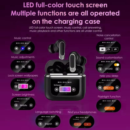 Wireless Earbuds with LCD Touchscreen Case – Bluetooth 5.3 Gaming Mode Stereo Sound | Soqira Bahrain - Soqira